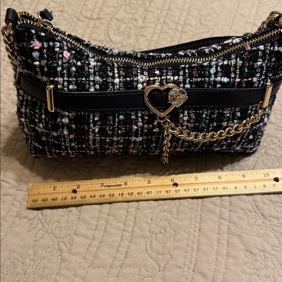 Juicy Couture Black and Pink Tweed Shoulder Bag - Picture 7 of 8